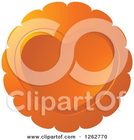 Clipart of an Orange Heart Tag Label - Royalty Free Vector Illustration by Lal Perera