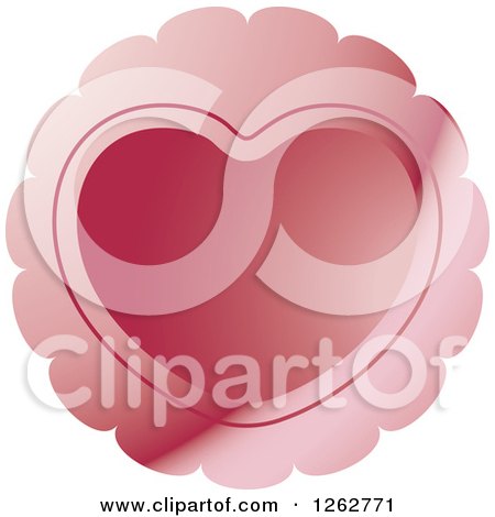 Clipart of a Pink Heart Tag Label - Royalty Free Vector Illustration by Lal Perera