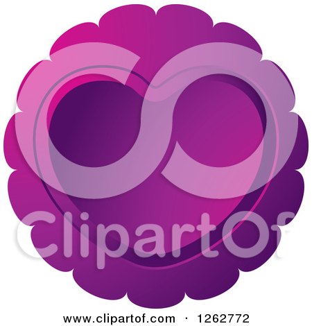 Clipart of a Purple Heart Tag Label - Royalty Free Vector Illustration by Lal Perera
