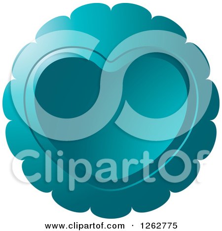 Clipart of a Teal Heart Tag Label - Royalty Free Vector Illustration by Lal Perera
