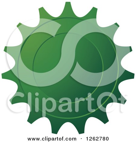 Clipart of a Gear like Green Tag Label - Royalty Free Vector Illustration by Lal Perera