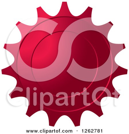 Clipart of a Gear like Magenta Tag Label - Royalty Free Vector Illustration by Lal Perera