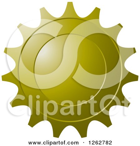 Clipart of a Gear like Olive Green Tag Label - Royalty Free Vector Illustration by Lal Perera