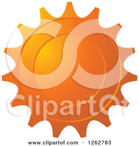 Clipart of a Gear like Orange Tag Label - Royalty Free Vector Illustration by Lal Perera