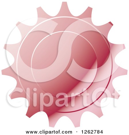 Clipart of a Gear like Pink Tag Label - Royalty Free Vector Illustration by Lal Perera