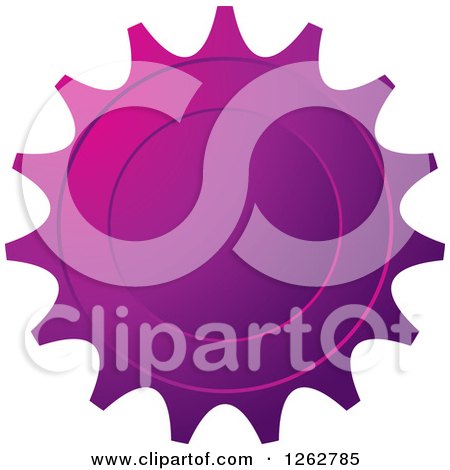 Clipart of a Gear like Purple Tag Label - Royalty Free Vector Illustration by Lal Perera