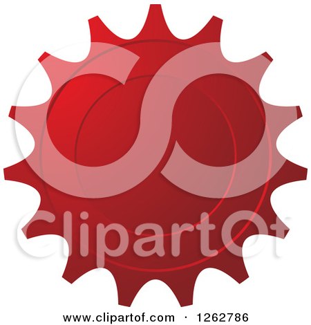 Clipart of a Gear like Red Tag Label - Royalty Free Vector Illustration by Lal Perera