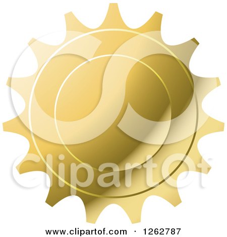 Clipart of a Gear like Gold Tag Label - Royalty Free Vector Illustration by Lal Perera