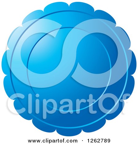 Clipart of a Floral like Blue Tag Label - Royalty Free Vector Illustration by Lal Perera