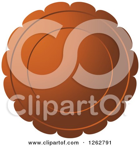 Clipart of a Floral like Brown Tag Label - Royalty Free Vector Illustration by Lal Perera