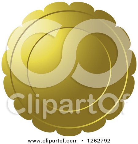 Clipart of a Floral like Gold Tag Label - Royalty Free Vector Illustration by Lal Perera
