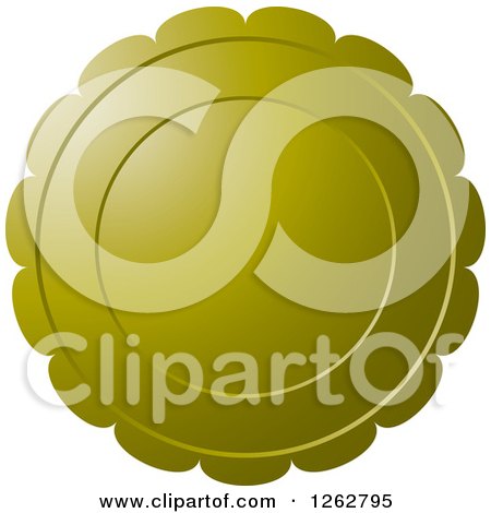 Clipart of a Floral like Olive Green Tag Label - Royalty Free Vector Illustration by Lal Perera