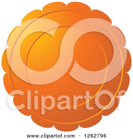Clipart of a Floral like Orange Tag Label - Royalty Free Vector Illustration by Lal Perera