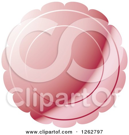 Clipart of a Floral like Pink Tag Label - Royalty Free Vector Illustration by Lal Perera