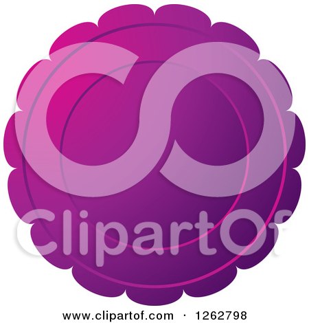 Clipart of a Floral like Purple Tag Label - Royalty Free Vector Illustration by Lal Perera