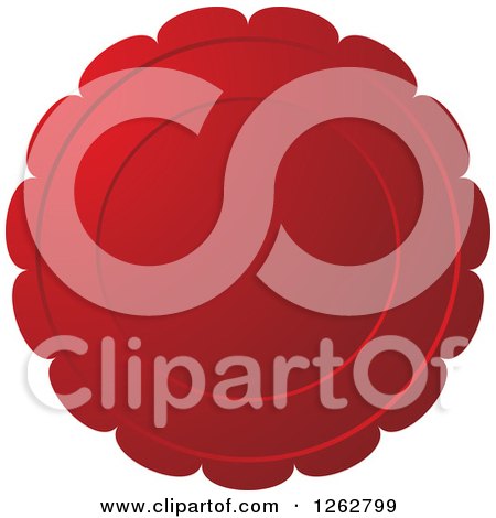 Clipart of a Floral like Red Tag Label - Royalty Free Vector Illustration by Lal Perera