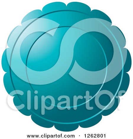 Clipart of a Floral like Teal Tag Label - Royalty Free Vector Illustration by Lal Perera