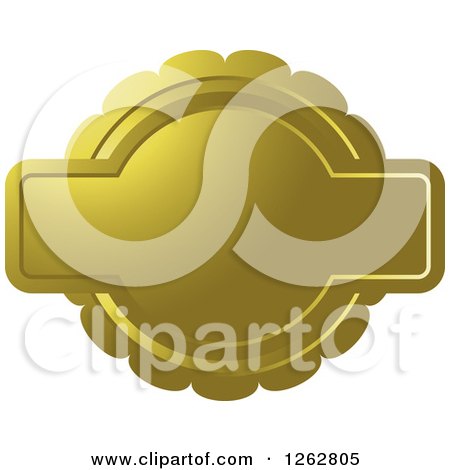 Clipart of a Doily like Gold Tag Label with Text Space - Royalty Free Vector Illustration by Lal Perera