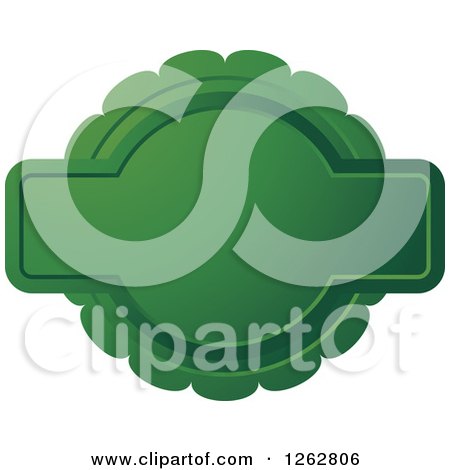 Clipart of a Doily like Green Tag Label with Text Space - Royalty Free Vector Illustration by Lal Perera