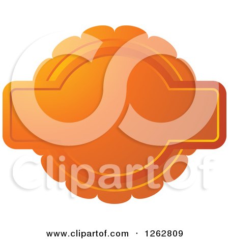 Clipart of a Doily like Orange Tag Label with Text Space - Royalty Free Vector Illustration by Lal Perera
