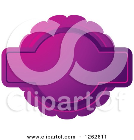 Clipart of a Doily like Purple Tag Label with Text Space - Royalty Free Vector Illustration by Lal Perera