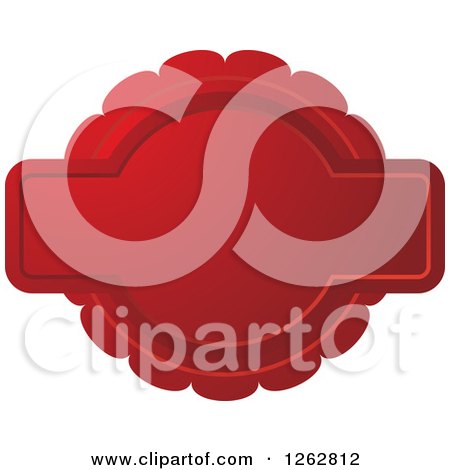 Clipart of a Doily like Red Tag Label with Text Space - Royalty Free Vector Illustration by Lal Perera