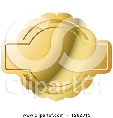 Clipart of a Doily like Gold Tag Label with Text Space - Royalty Free Vector Illustration by Lal Perera