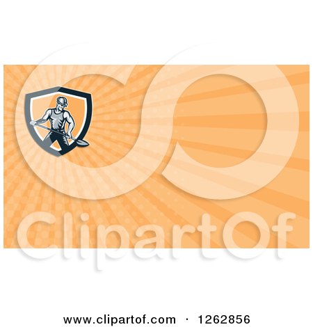 Clipart of a Retro Coal Miner Business Card Design - Royalty Free Illustration by patrimonio