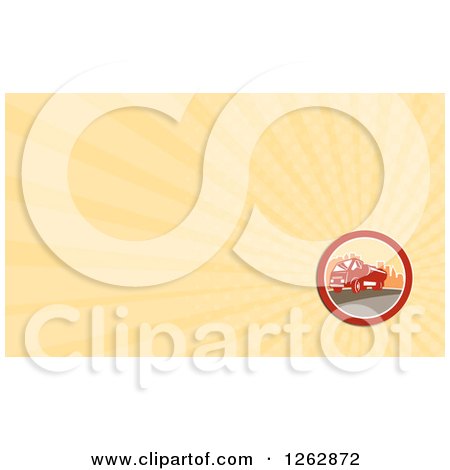 Clipart of a Retro Sewage Truck Business Card Design - Royalty Free Illustration by patrimonio