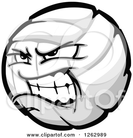 Clipart of a Tough Volleyball Mascot - Royalty Free Vector Illustration by Chromaco