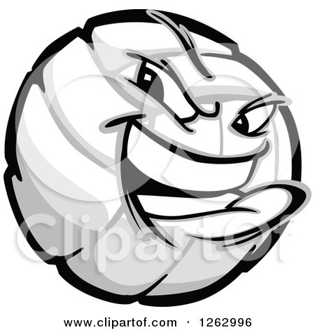 Clipart of a Tough Volleyball Mascot - Royalty Free Vector Illustration by Chromaco
