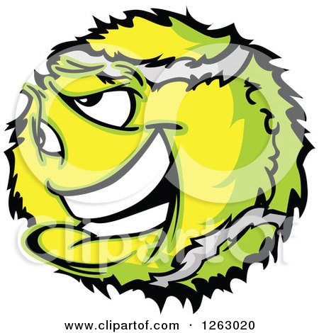 Clipart of a Tennis Ball Mascot - Royalty Free Vector Illustration by Chromaco