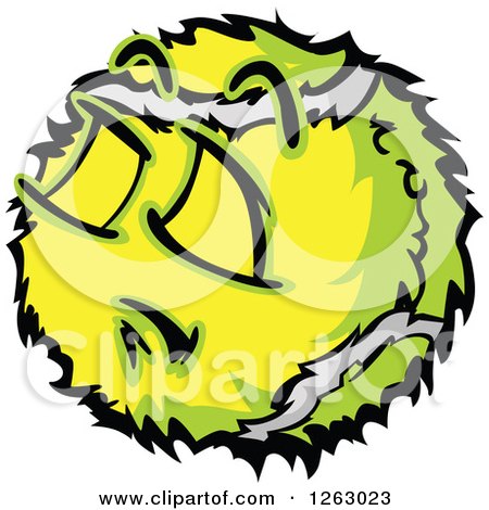 Clipart of a Tennis Ball Mascot - Royalty Free Vector Illustration by Chromaco