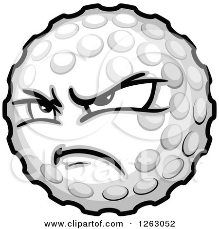 Clipart of a Tough Golf Ball Mascot - Royalty Free Vector Illustration by Chromaco