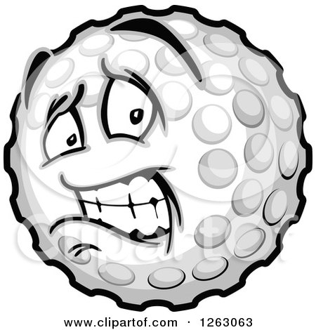 Clipart of a Golf Ball Mascot - Royalty Free Vector Illustration by Chromaco