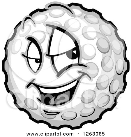 Clipart of a Tough Golf Ball Mascot - Royalty Free Vector Illustration by Chromaco