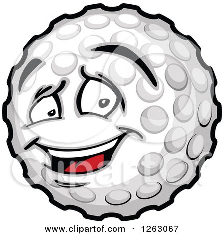 Clipart of a Golf Ball Mascot - Royalty Free Vector Illustration by Chromaco