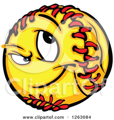 Clipart of a Softball Mascot - Royalty Free Vector Illustration by Chromaco