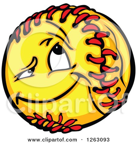 Clipart of a Softball Mascot - Royalty Free Vector Illustration by Chromaco