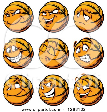 Clipart of Basketball Mascot - Royalty Free Vector Illustration by Chromaco