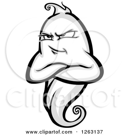 Clipart of a Stubborn Ghost - Royalty Free Vector Illustration by Chromaco