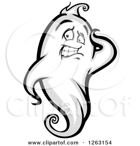 Clipart of a Scared Ghost - Royalty Free Vector Illustration by Chromaco