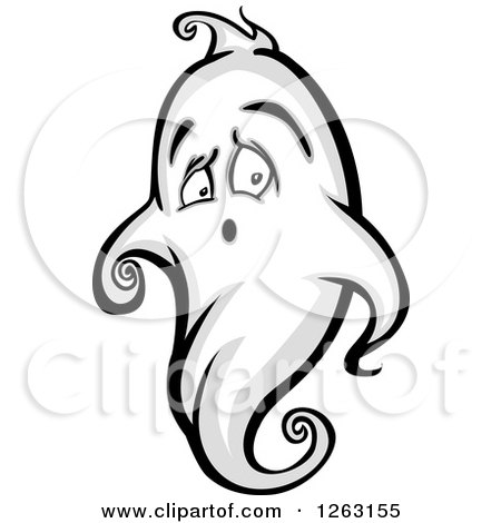 Clipart of a Surprised Ghost - Royalty Free Vector Illustration by Chromaco