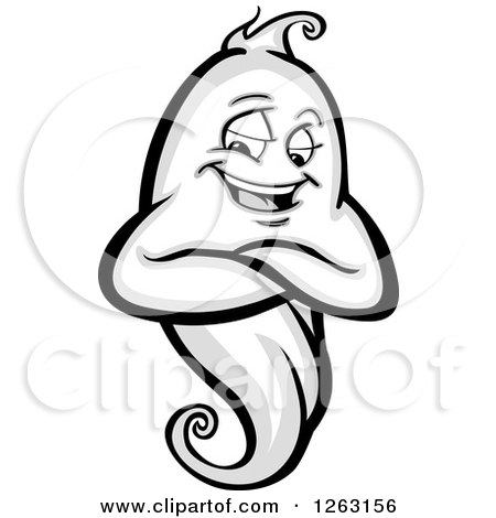 Clipart of a Ghost - Royalty Free Vector Illustration by Chromaco