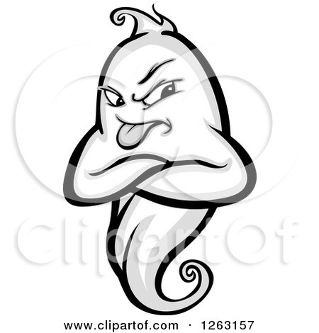 Clipart of a Teasing Ghost - Royalty Free Vector Illustration by Chromaco