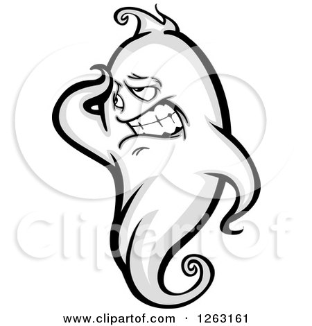 Clipart of an Annoyed Ghost - Royalty Free Vector Illustration by Chromaco