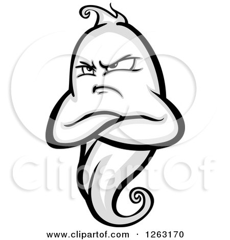 Clipart of a Mad Ghost - Royalty Free Vector Illustration by Chromaco