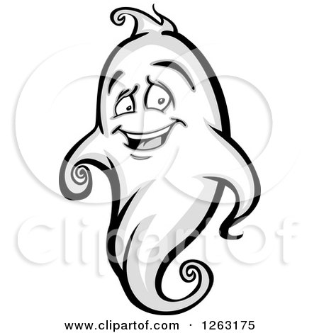 Clipart of a Happy Ghost - Royalty Free Vector Illustration by Chromaco
