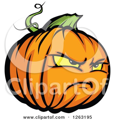 Clipart of a Halloween Pumpkin Character - Royalty Free Vector Illustration by Chromaco