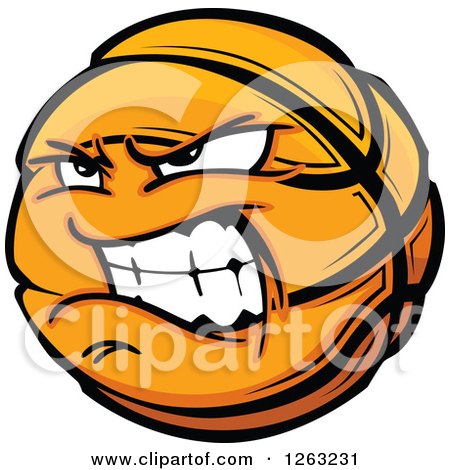 Clipart of a Tough Basketball Mascot - Royalty Free Vector Illustration by Chromaco